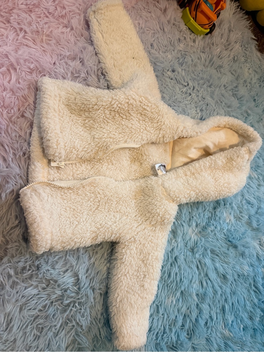 Kids Cream Faux-Sherpa Hooded Jacket